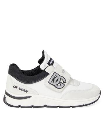 DG suede-trimmed sneakers | Dolce&Gabbana Kids