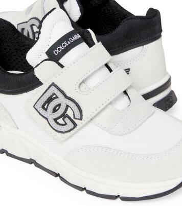 DG suede-trimmed sneakers | Dolce&Gabbana Kids