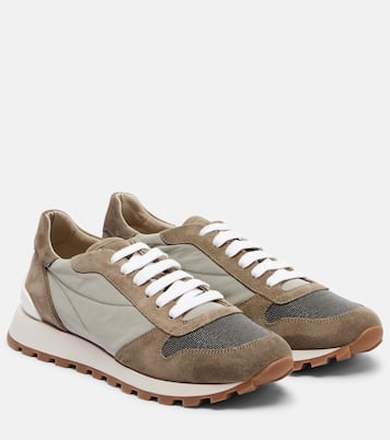 Zapatillas con ante y cuentas Monili  | Brunello Cucinelli