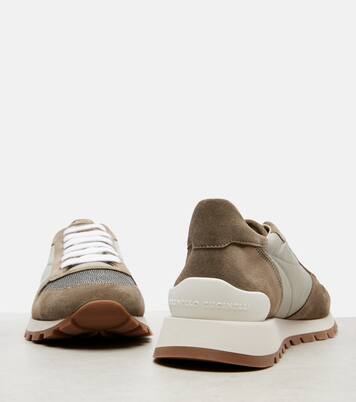 Zapatillas con ante y cuentas Monili  | Brunello Cucinelli