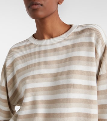 Striped cotton sweater | Brunello Cucinelli