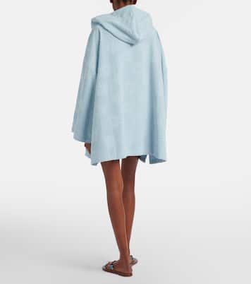 Hooded cotton terry poncho | Hunza G