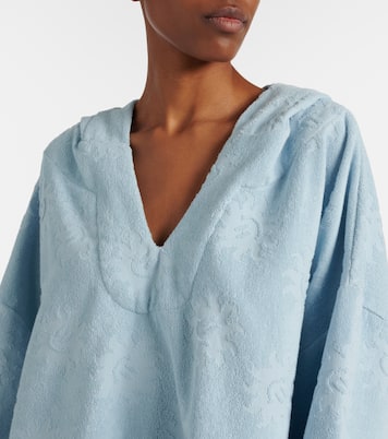 Hooded cotton terry poncho | Hunza G