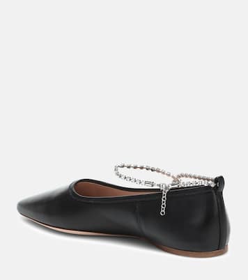 Ballerine in pelle con cristalli | Miu Miu