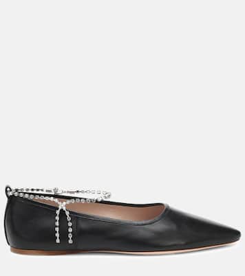 Ballerine in pelle con cristalli | Miu Miu