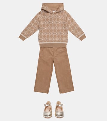 弹力棉质灯芯绒直筒裤装 | Chloé Kids