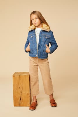 弹力棉质灯芯绒直筒裤装 | Chloé Kids