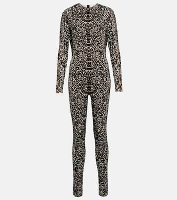 Combi-pantalon en jacquard à motif léopard | Alaïa