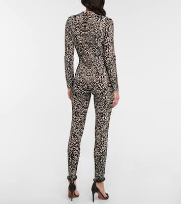 Combi-pantalon en jacquard à motif léopard | Alaïa