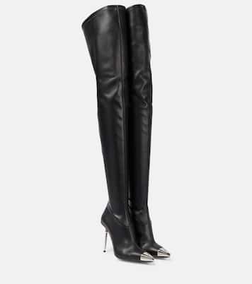 Faux leather over-the-knee boots | David Koma