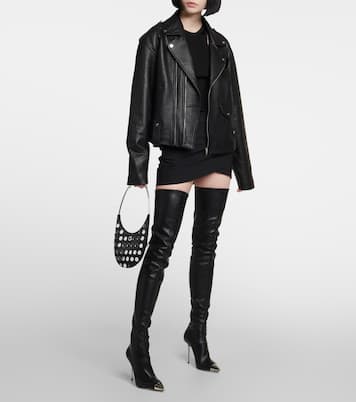 Faux leather over-the-knee boots | David Koma