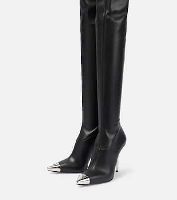 Faux leather over-the-knee boots | David Koma
