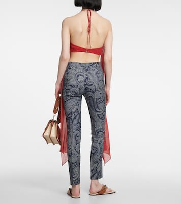 Pantaloni slim a vita alta con stampa paisley | Etro