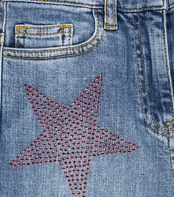 Embellished wide-leg jeans | Monnalisa