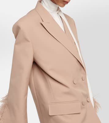 Blazer doppiopetto con piume | Valentino