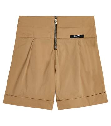 Shorts en mezcla de algodón adornados | Balmain Kids