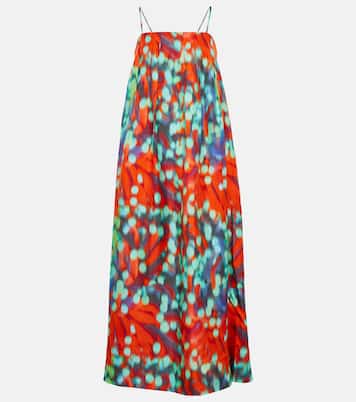 Robe longue Heather imprimée en soie | Asceno