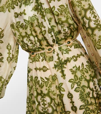 Abito midi Raie in seta con stampa | Zimmermann