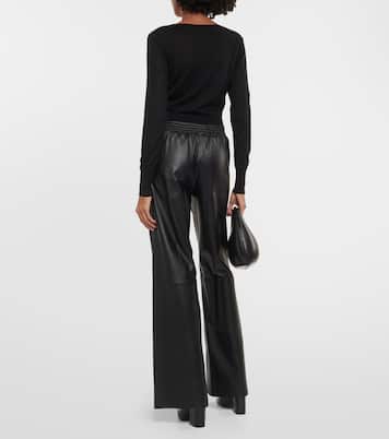 Pantalon ample Ashbridge en cuir | Joseph