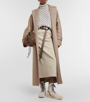 Falda midi en denim | Brunello Cucinelli