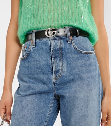 Cinturón GG Marmont de piel adornado | Gucci