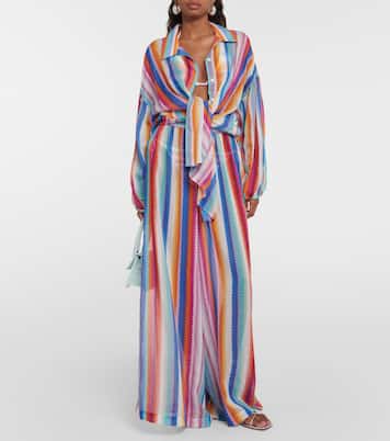 Striped cotton and silk wide-leg pants | Missoni Mare