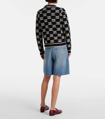 Cárdigan de boucle de lana con GG en jacquard | Gucci