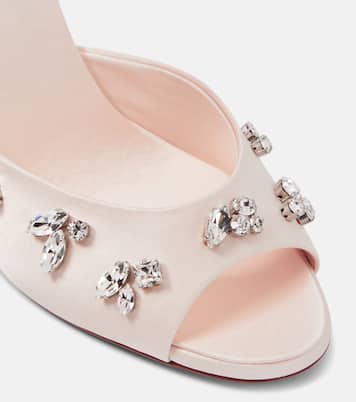 Verzierte Pantoletten Degraqueen 85 aus Crêpe | Christian Louboutin
