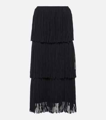 Isa fringed cashmere midi skirt | Lisa Yang