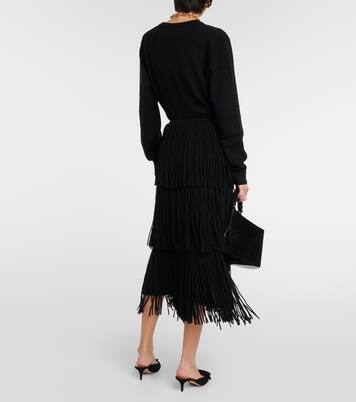 Isa fringed cashmere midi skirt | Lisa Yang