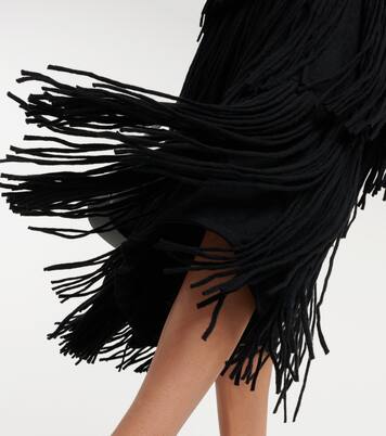 Isa fringed cashmere midi skirt | Lisa Yang