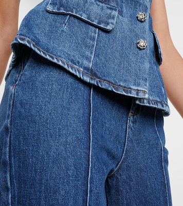 Ensemble de veste sans manches et pantalon en jean | Self-Portrait