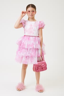 Verziertes Kleid aus Tüll | Monnalisa