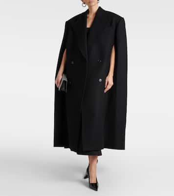 Double-breasted virgin wool cape | Wardrobe.NYC