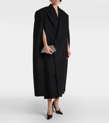 Double-breasted virgin wool cape | Wardrobe.NYC