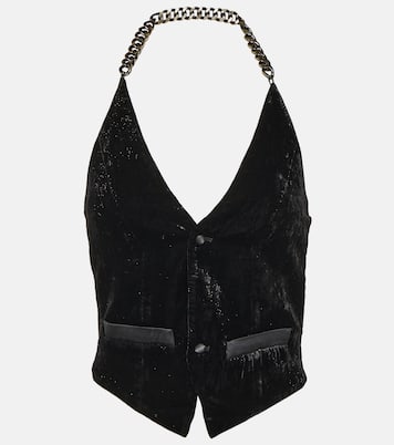 Gilet in velluto con catena | Didu