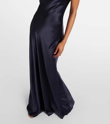 Cadence halterneck satin slip dress  | Staud