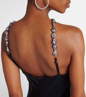 Cadence halterneck satin slip dress  | Staud