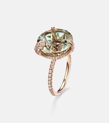 Anello Peekaboo in oro rosa 18kt con prasiolite e diamanti | Bucherer Fine Jewellery