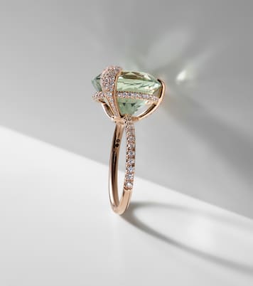Anello Peekaboo in oro rosa 18kt con prasiolite e diamanti | Bucherer Fine Jewellery
