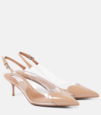 Le Cœur PVC and patent leather slingback pumps | Alaïa