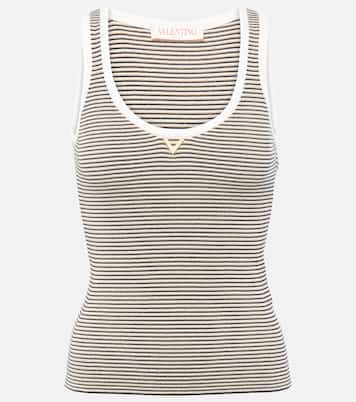 Top VGold in misto cotone a righe | Valentino