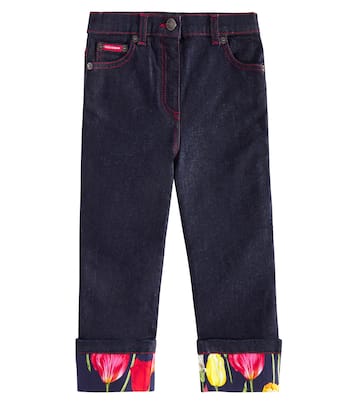 Jean droit à fleurs | Dolce&Gabbana Kids