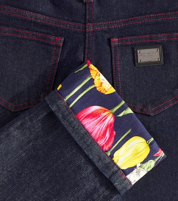 Jean droit à fleurs | Dolce&Gabbana Kids