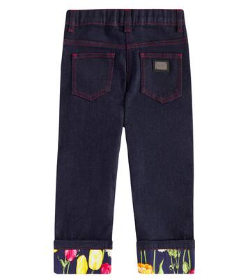 Jean droit à fleurs | Dolce&Gabbana Kids