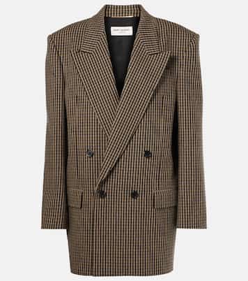 Checked oversized wool-blend blazer | Saint Laurent