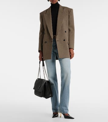 Checked oversized wool-blend blazer | Saint Laurent