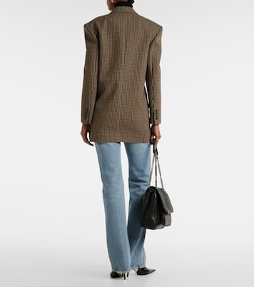 Checked oversized wool-blend blazer | Saint Laurent