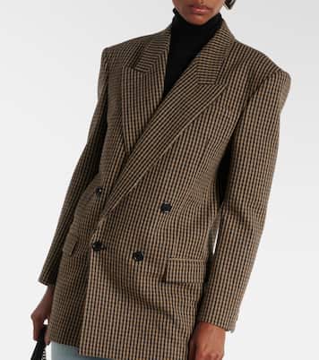 Checked oversized wool-blend blazer | Saint Laurent