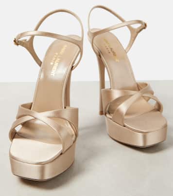 Sandali Debbie 110 in raso con plateau | Saint Laurent